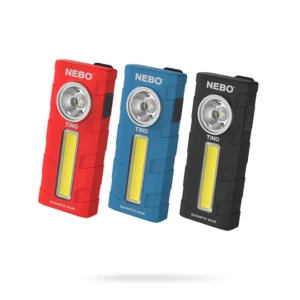 "Linterna Nebo TINO compacta con luz spot de 300 lúmenes, luz de trabajo COB de 250 lúmenes, base magnética y clip de sujeción"