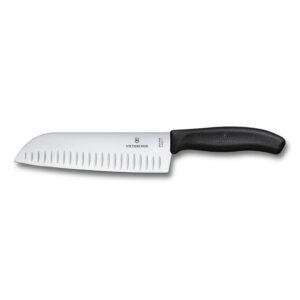 Cuchillo Santoku Swiss Classic, caja. Color Negro. Hoja 17 cm. Victorinox 6.8523.17G