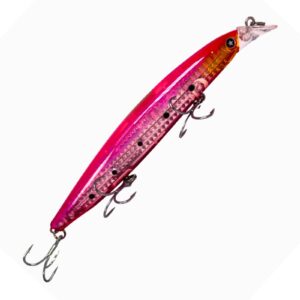 Señuelo Sakana Kosen 125mm 23g modelo Yellow Head, hundimiento lento, ideal para pesca en mar y especies cazadoras.